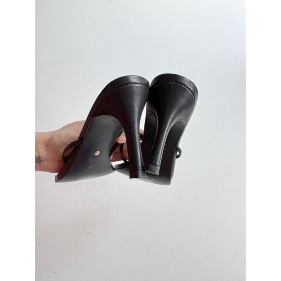 NWOB RAYE Kimme Black Leather Thong Stiletto Heel Sandals, Size 5.5 - Picture 7 of 11